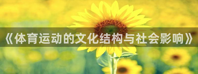 蓝狮在线集团：《体育运动的文化结构与社会影响》